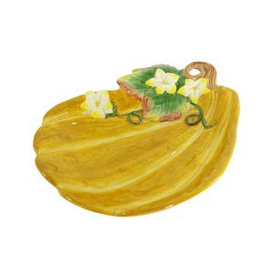 Condiment Serving Dish Fitz and Floyd Classics Autumn Gourd With Flowers Vintage